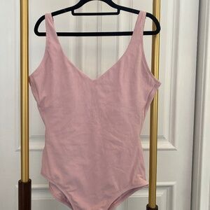 Andie ribbed blush pink swimsuit